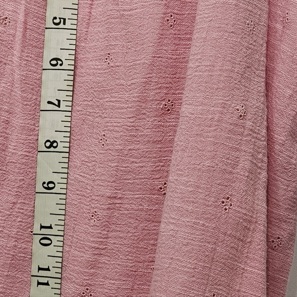 Cat & Jack Girls XL (14) Lined Blouse Top Pink W/Flowers 100% Cotton - Picture 3 of 11